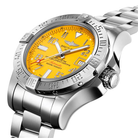 breitling avenger ii seawolf yellow dial|Breitling Avenger seawolf bracelet.